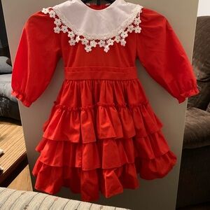 Vintage Red Ruffled Kids dress